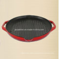 Preseasoned Cast Iron Griddle Plate with Enamel Handle Supplier